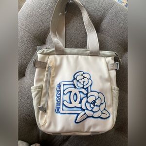 Chanel Nylon Camellia Flower Sports Tote Bag